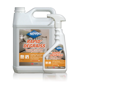 Novo rapid'degraissant puissant parfume pour toutes surfaces lavables en cuisine ph:11.2 5l_0