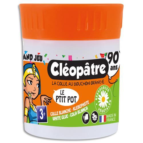 P'TIT POT ANNIVERSAIRE 90 ANS CLEOPATRE , COLLE BLANCHE EN PATE 35 GR