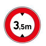 Panneau de signalisation type BK 12 - Accès interdit aux véhicules de hauteur supérieure au nombre indiqué_0