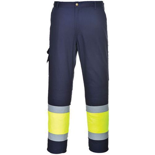 PANTALON DE PLUIE HAUTE-VISIBILITÉ COMBAT E049 BLEU/JAUNE M - PORTWEST
