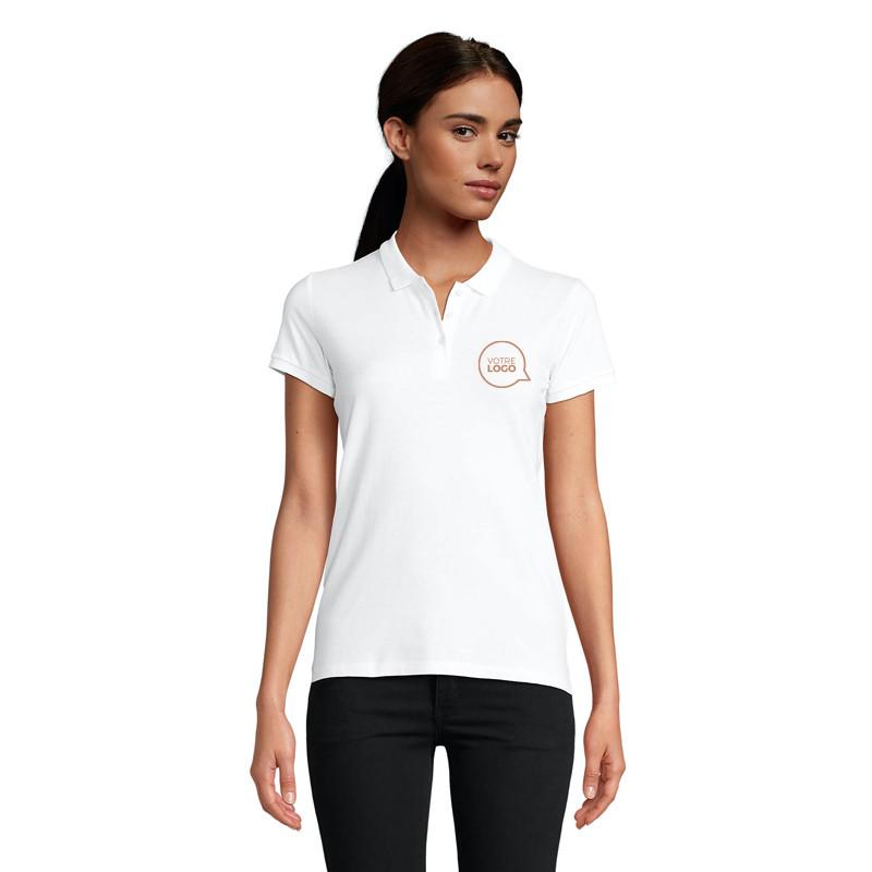 Polo coton bio Planet Women blanc - Polos personnalisés blanc_0