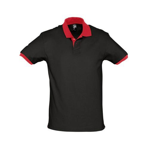 POLO PERSONNALISABLE PRINCE EXPERT COTON NOIR ROUGE