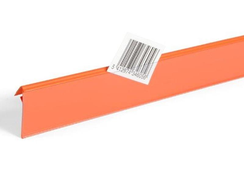 Porte étiquette incliné 40 x 1000 adhésif - Blanc pur RAL 9010_0