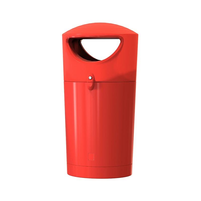 Poubelle extérieure grande ouverture 100L - Rouge - Polyéthylène MDPE - Marque Rolléco_0