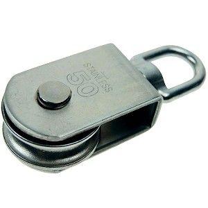 Poulie simple en inox A2 - idéale pour tendre des voiles d'ombrage_0