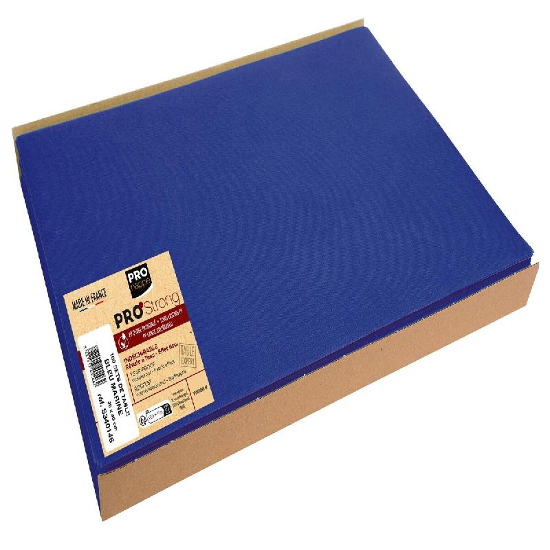 Pronappe - Réf.S340146I - Carton de 500 Sets de table SPUNBOND - matière recyclable 100% polypropylène -30x40cm- 5 barquettes de 100 sets Bleu mari_0