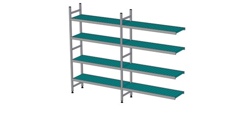 RAYONNAGE À CLAYETTES EN ANGLE LONGUEUR DE COMPOSITION 2X1199 MM EA-0288