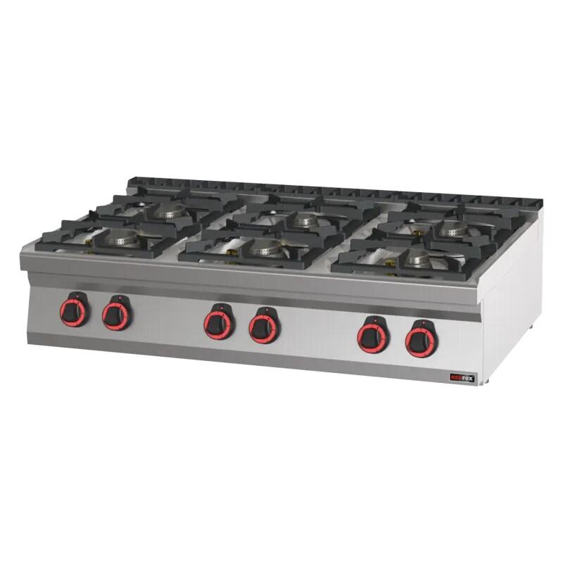 RM GASTRO Fourneau à gaz 6x brûleur sans soubassement REDFOX - SP 70/012 G - REDFOX - 0615402199445_0