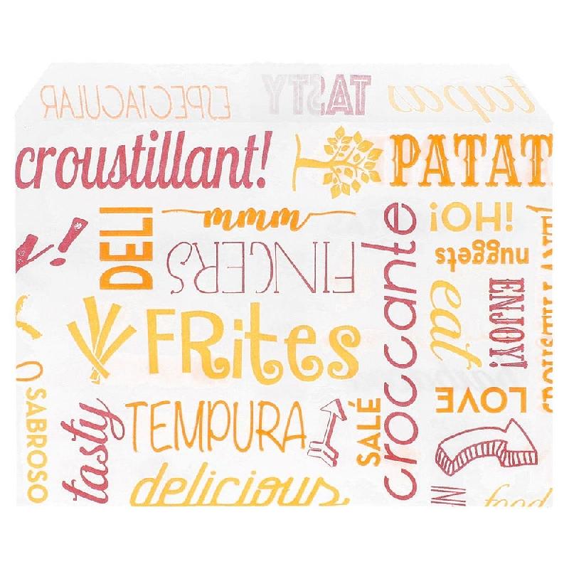 Sachet à frites papier ingraissable sans PFAS  Parole 12x9cm - par 1000_0
