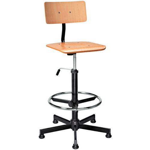 SIEGE BOIS REPOSE PIEDS/PATINS ASSISE HTEUR 68 A 83 CM