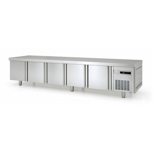 Soubassement réfrigéré Positif 2695mm 5 portes pleines GN1/1 Coreco_0