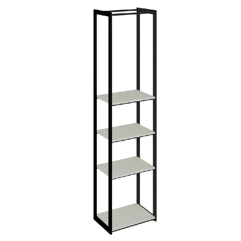 Structure Cage noir 60x40x240cm 4 tablettes blanc mat_0