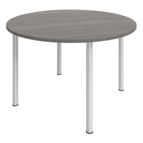 TABLE RÉUNION 4 PIEDS MÉTAL Ø 120 CM CÈDRE/BLANC - BURONOMIC