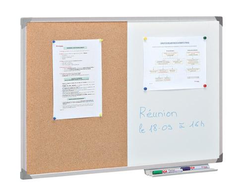 TABLEAU BIVALENT CADRE ALUMINIUM - 90 X 60 CM