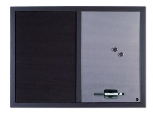 TABLEAU MEMO MIXTE MAGNÉTIQUE ET EFFAÇABLE ARGENT