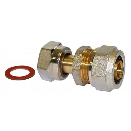 UNION FEMELLE À COMPRESSION POUR TUBE MULTICOUCHE - F15X21 - ÉCROU LIBRE - DIAM 20 MM BOUTTÉ