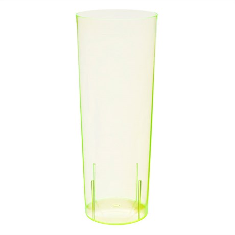 VERRE INJECTÉ WHISKY NEON 300 ML D.5.8X15.2 CM JAUNE VIF PS CRISTAL (VENDU PAR 500)