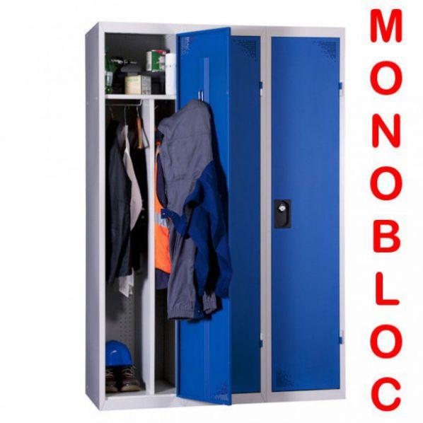 Vestiaire industrie salissante 3 cases monobloc Anthracite_0