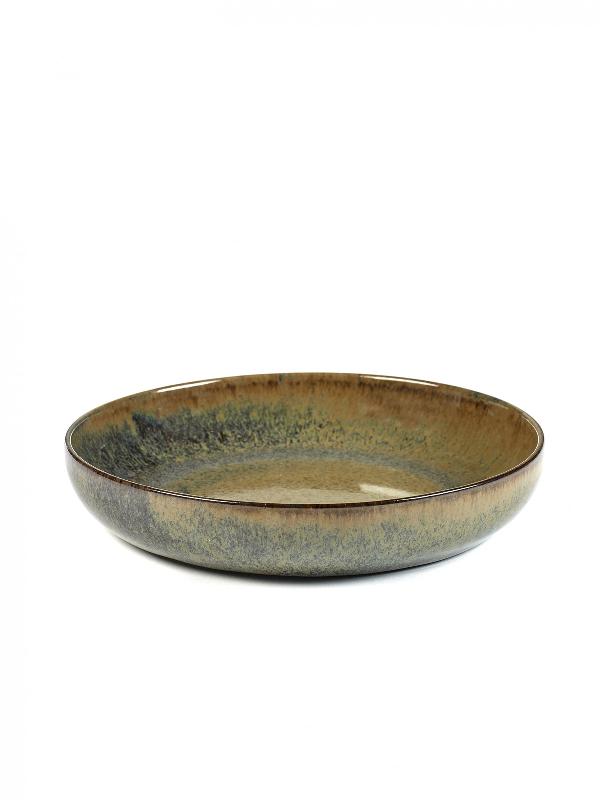 ASSIETTE CREUSE ROND INDI GREY GRÈS Ø 21 CM SURFACE SERAX