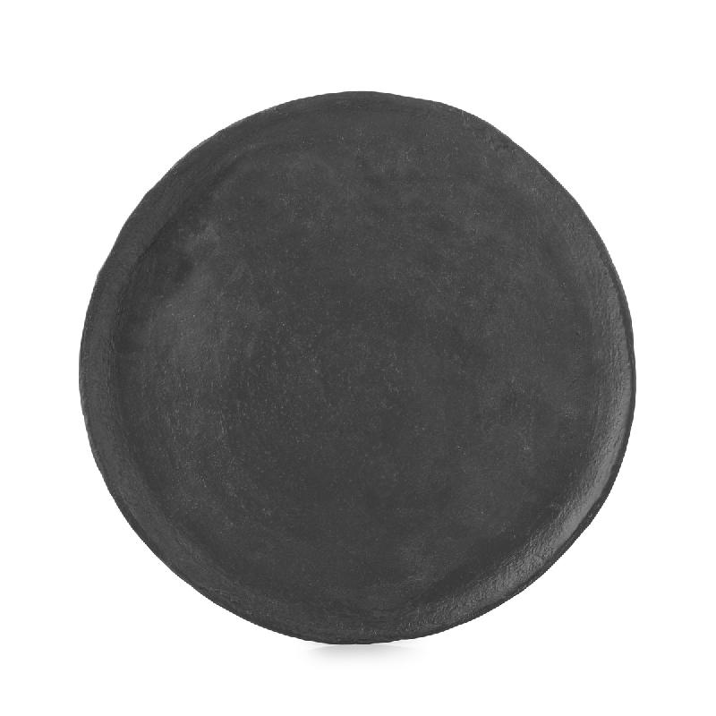 ASSIETTE PLATE NOIR BRUT PORCELAINE Ø 28,5 CM YLI REVOL