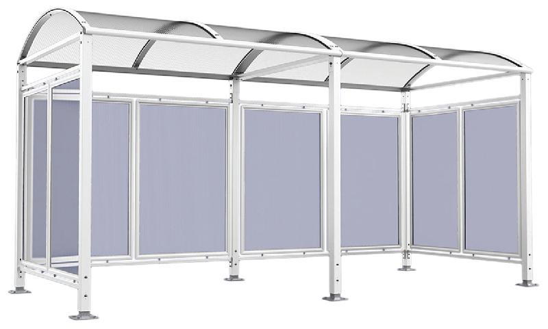 ABRI VÉLOS VOÛTE M INITIAL/COMPLÉMENTAIRE - BARDAGES POLYCARBONATE - BLANC 9010 - MANUTAN COLLECTIVITÉS