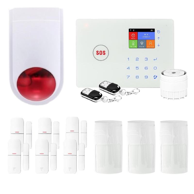 Alarme maison connectée sans fil WIFI et GSM - Amazone - Lifebox - Kit avec immunité animale, sirène extérieure et détecteurs_0
