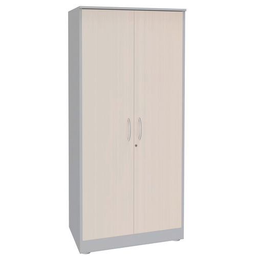 ARMOIRE 2 PORTES BATTANTES 80X180 BLANC/ALU - MANUTAN EXPERT