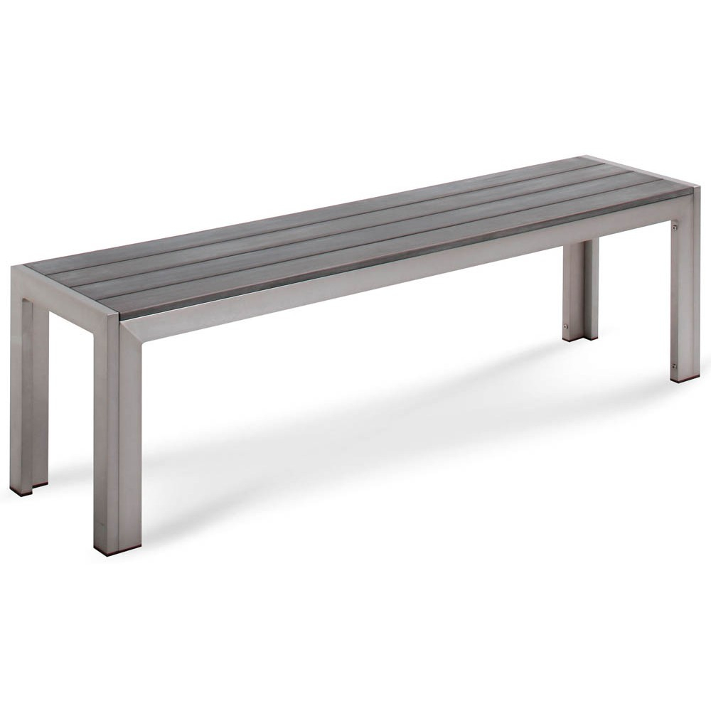 BANC DE JARDIN PUBLIC SEATTLE, 160 X 34 X 45 CM, ARGENT/ANTHRACITE, 2 PIÈCES