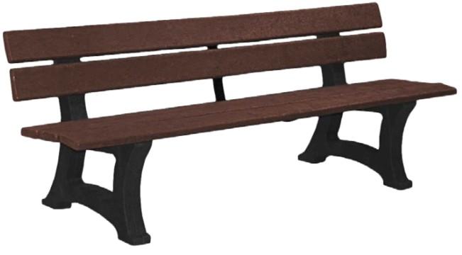 Banc public extérieur en plastique recyclé Yucca - 5 lames - 60 kg_0