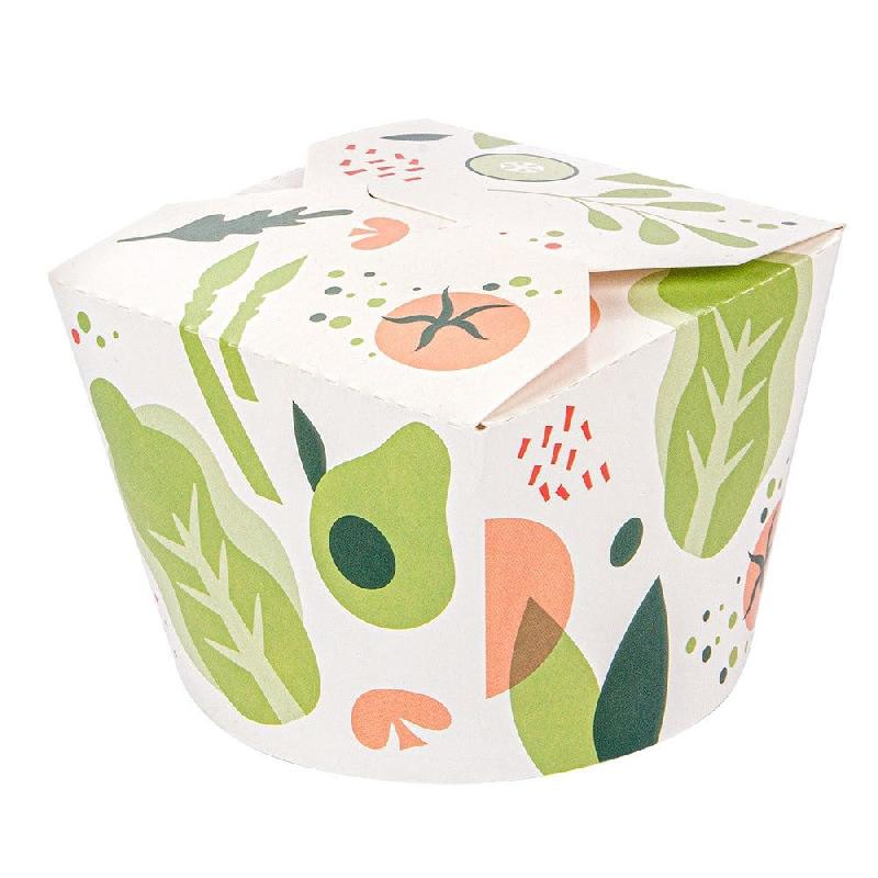 Boite à pâtes carton 1000 ml Ø12,3x8,5cm blanc motifs - par 300_0