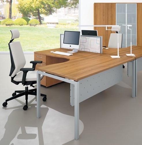 Bureau compact Idea 01 avec caisson - Quadrifoglio - 180, Gris, Gauche, 3 tiroirs_0