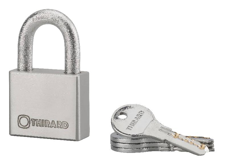 Cadenas à clé Rinox 50mm - Anse inox - 4 clés réversibles - Mécanisme à goupilles - Double verrouillage_0
