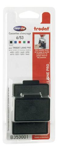 CASSETTE D'ENCRAGE NOIRE PROFESSIONAL LINE 6/53A TRODAT - LOT DE 3