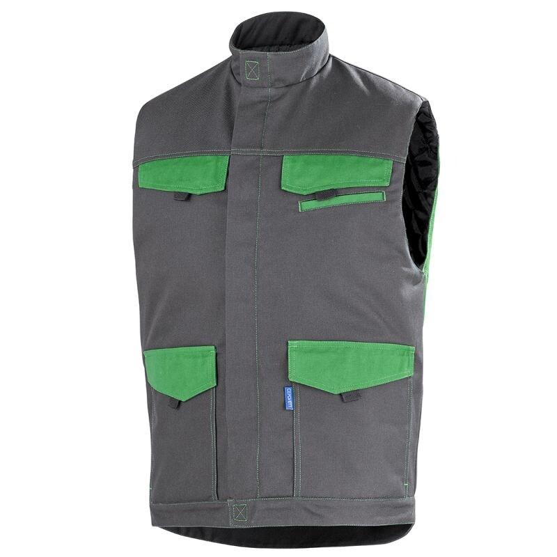 Cepovett - Gilet de travail sans manches matelassé FACITY Gris / Vert Taille M - M gris 3603622184454_0
