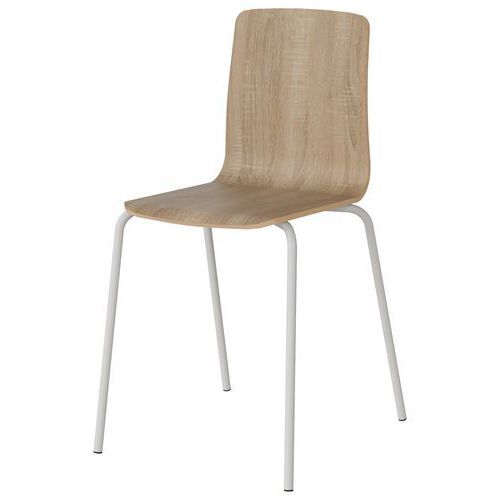 CHAISE MALIBU 4P T7 COQUE CHÊNE BARD 1146 / ACIER BLANC 9016 - MANUTAN EXPERT