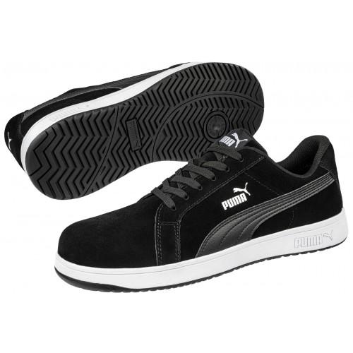 CHAUSSURES BASSES DE SÉCURITÉ ICONIC SUEDE - S1PL ESD - NOIR ET BLANC - TAILLE 43 PUMA