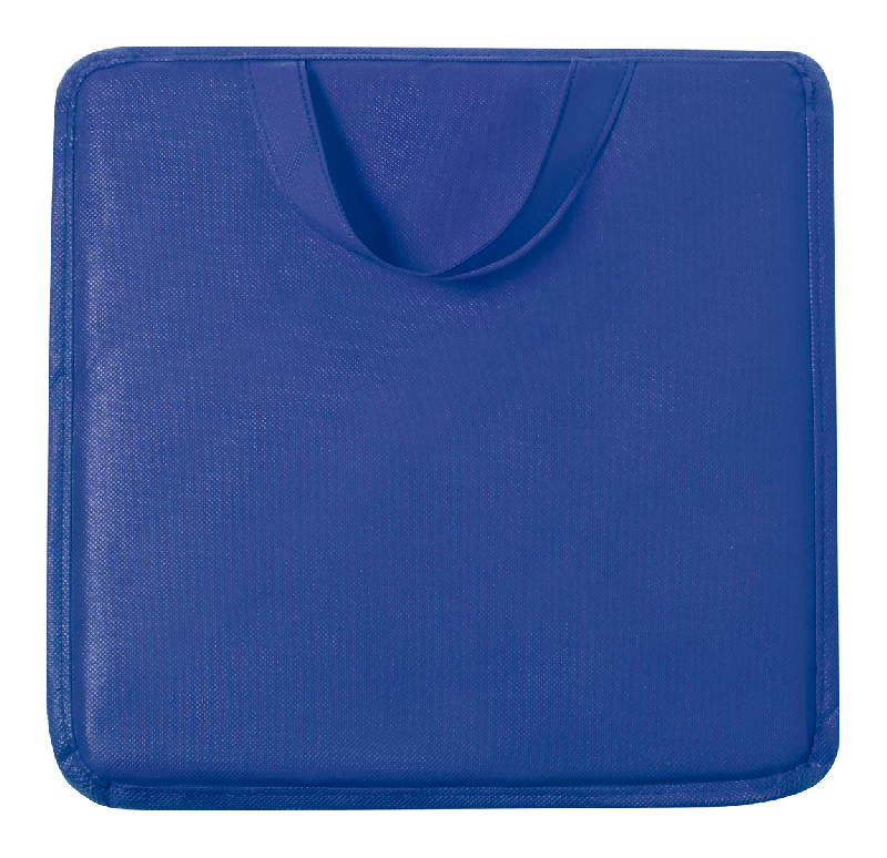 Coussin de stade en intissé - avec poignée et poche - couleur bleue - poids 40 g_0