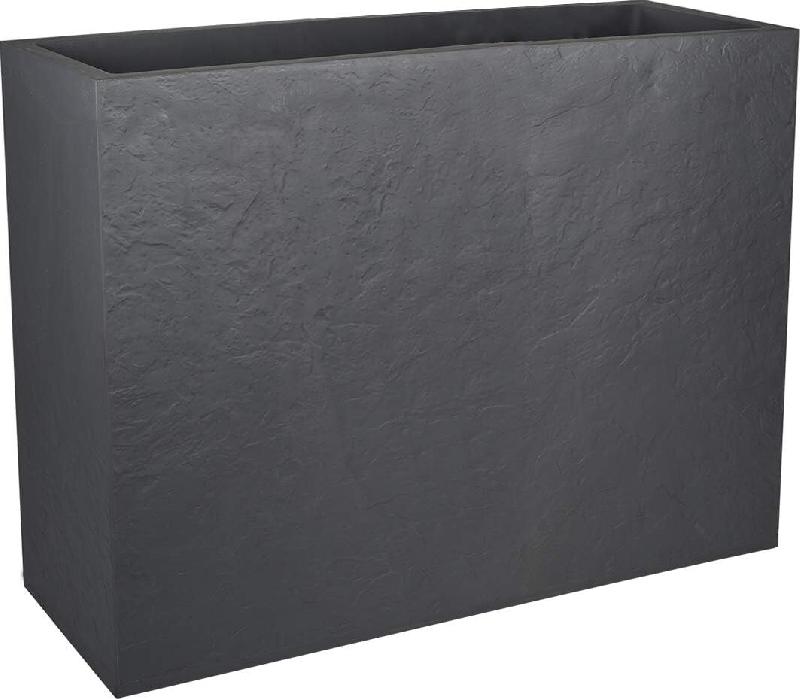 EDA Jardinière rectangulaire volcania apparence pierre 46l - GRIS ANTHRACITE - gris 3086960253073_0