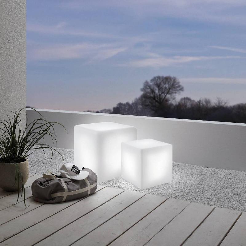 EGLO LUMINAIRE D\'EXTÉRIEUR BOTTONA CUBE E27 BLANC, 40 X 40CM