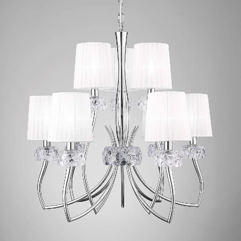 MANTRA ILUMINACIÓN ÉLÉGANT LUSTRE TEXTILE LARA À 9 LAMPES