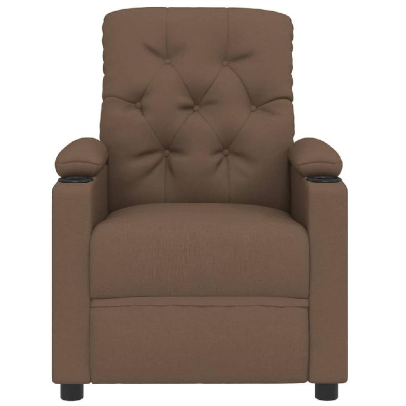 Fauteuil inclinable électrique Marron Tissu Modèle Zervessa - 8720286940013_0
