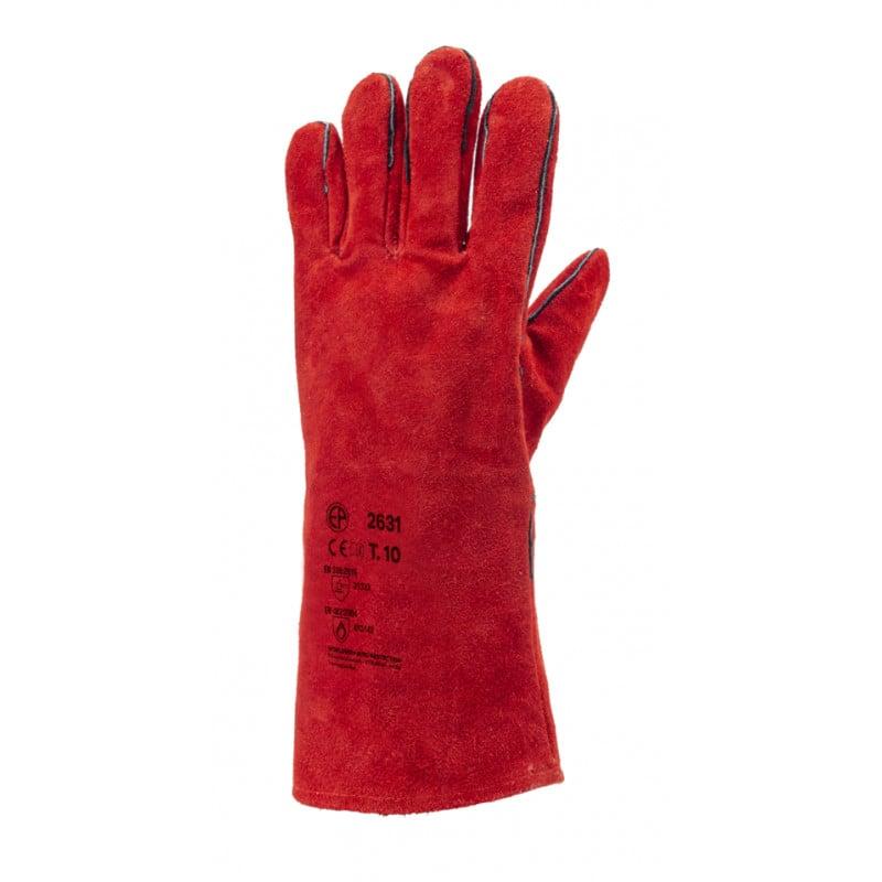 Gants EUROWELD 2631 croûte vachette rouge doublé molleton - COVERGUARD | MO2631_0