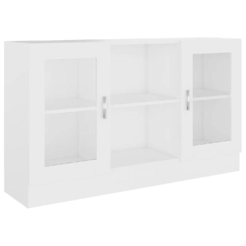 Helloshop26 - Armoire à vitrine moderne pratique 120 x 30,5 x 70 cm style épuré en bois d'ingénierie blanc 02_0047764 - blanc verre 3000234947819_0