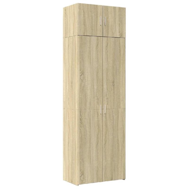Helloshop26 - Armoire de rangement haute bois d'ingénierie 70 x 42,5 x 225 cm grand espace plusieurs compartiments en bois 02_0055576 - Bois massif 3_0