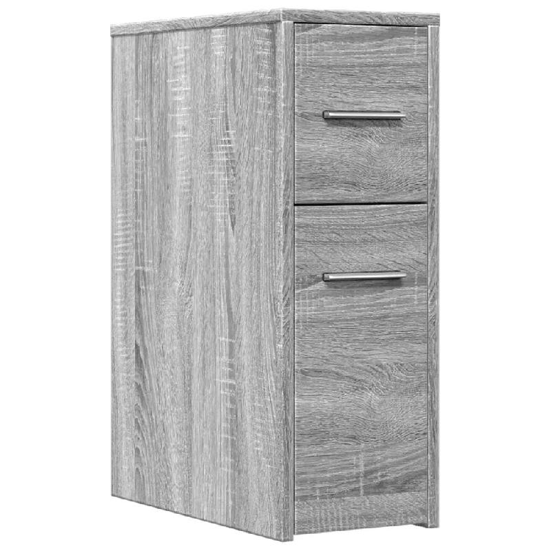 Helloshop26 - Armoire de salle de bain étroite avec roulettes rangement 22 x 44 x 61,5 cm ambiance pratique moderne en bois 02_0050651 - Bois massif_0