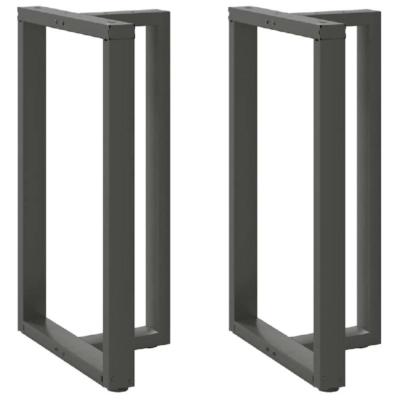 Helloshop26 - Lot de 2 pieds de table de bar en T design moderne 60 x 35 x 100 cm avec niveleurs réglables en acier anthracite 02_0057356 - acier 300_0