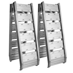 HELLOSHOP26 - Lot de 2 rampes de chargement multi-usage pliante aluminium rail collision 182 cm jusqu'a 400kg gris 16_0001222 - gris 3000037111530_0