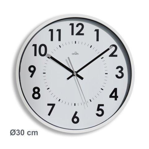HORLOGE MURALE ABBY Ø 30 CM - À QUARTZ - BLANC