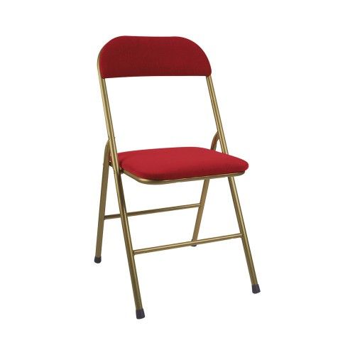 Hortense - chaise pliante - vif furniture - bronze/bordeaux / conférence en velours_0