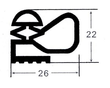 Joint pvc plat sans aimant pour meubles frigos jpf-020_0